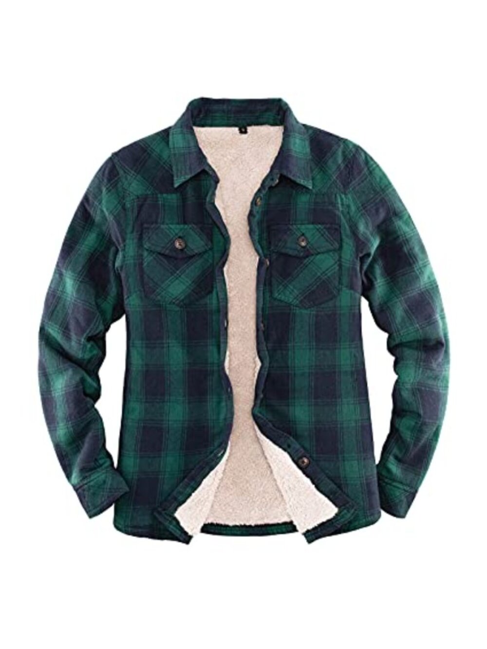 Sherpa Lined Plaid Flannel Jacket Button Down Fuzzy Shirt Jacket